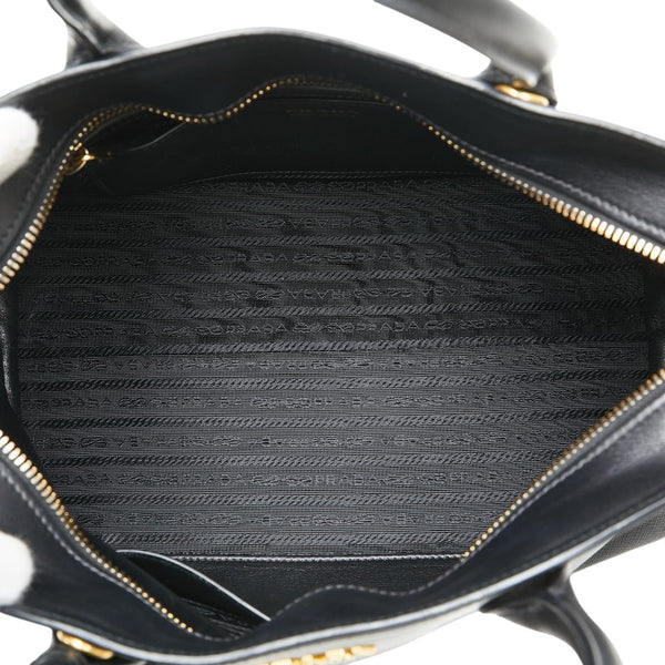 プラダ エスプラナード サフィアーノ ハンドバッグ 1BA046 ブラック レザー レディース PRADA 【中古】
