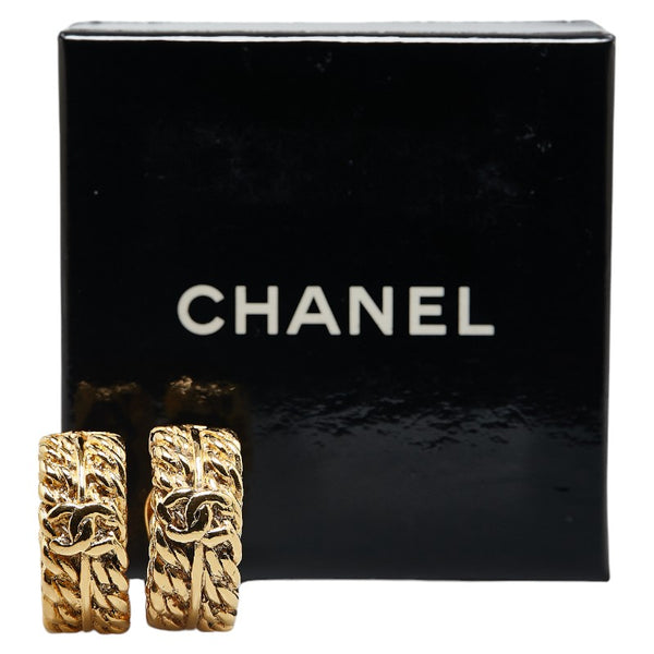 シャネル ヴィンテージ チェーン ココマーク イヤリング ゴールド メッキ レディース CHANEL 【中古】