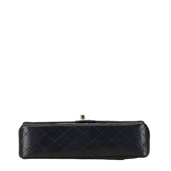 シャネル マトラッセ25 ココマーク ダブルフラップ チェーン ショルダーバッグ ブラック ラムスキン レディース CHANEL 【中古】