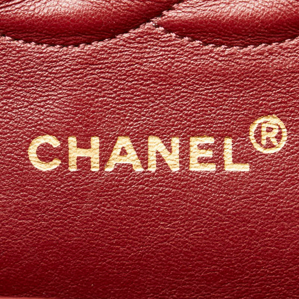 シャネル マトラッセ25 ココマーク ダブルフラップ チェーン ショルダーバッグ ブラック ラムスキン レディース CHANEL 【中古】