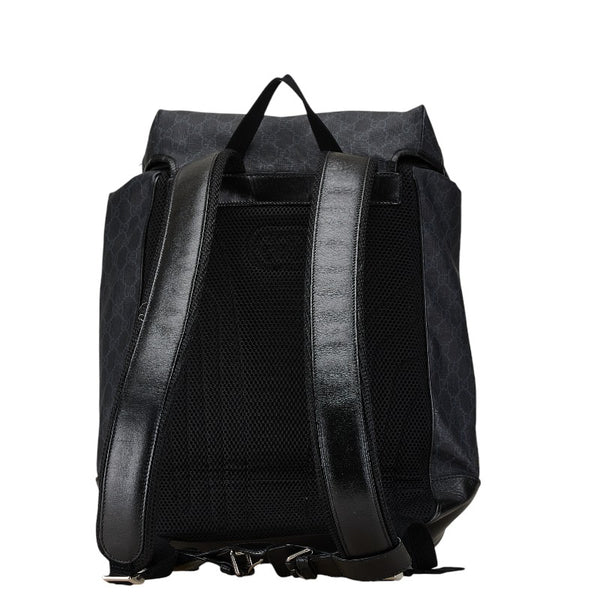 グッチ GGスプリーム インターロッキングG ミディアム リュック バックパック 696013 ブラック PVC レザー レディース GUCCI 【中古】