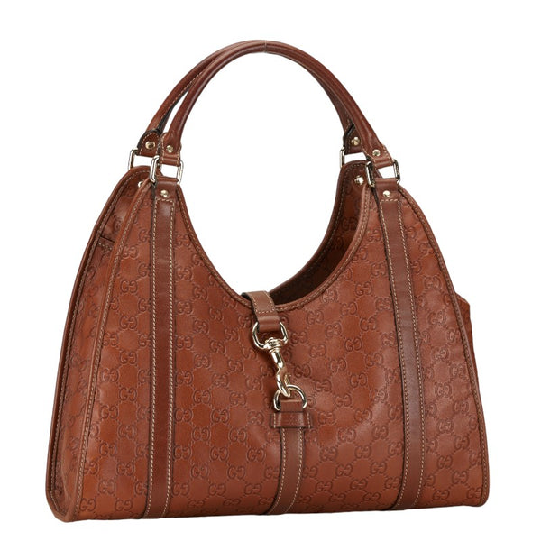 グッチ グッチシマ ワンショルダーバッグ 203494 ブラウン レザー レディース GUCCI 【中古】