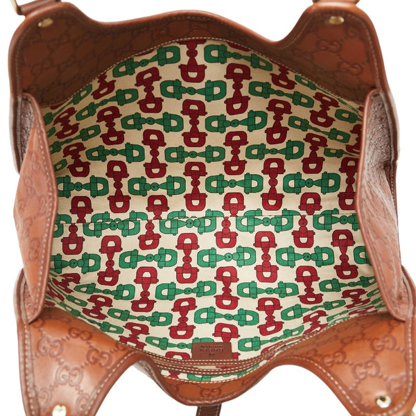 グッチ グッチシマ ワンショルダーバッグ 203494 ブラウン レザー レディース GUCCI 【中古】