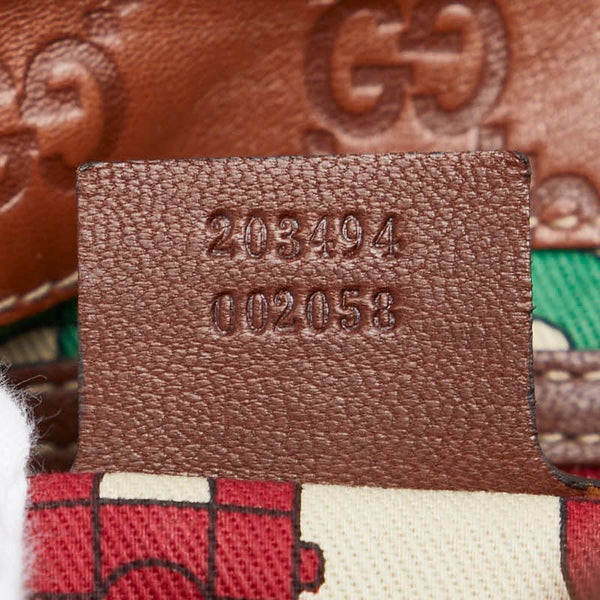 グッチ グッチシマ ワンショルダーバッグ 203494 ブラウン レザー レディース GUCCI 【中古】