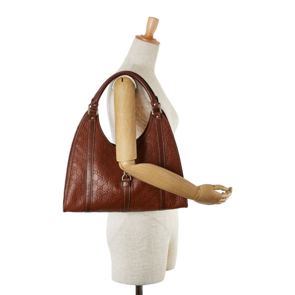 グッチ グッチシマ ワンショルダーバッグ 203494 ブラウン レザー レディース GUCCI 【中古】