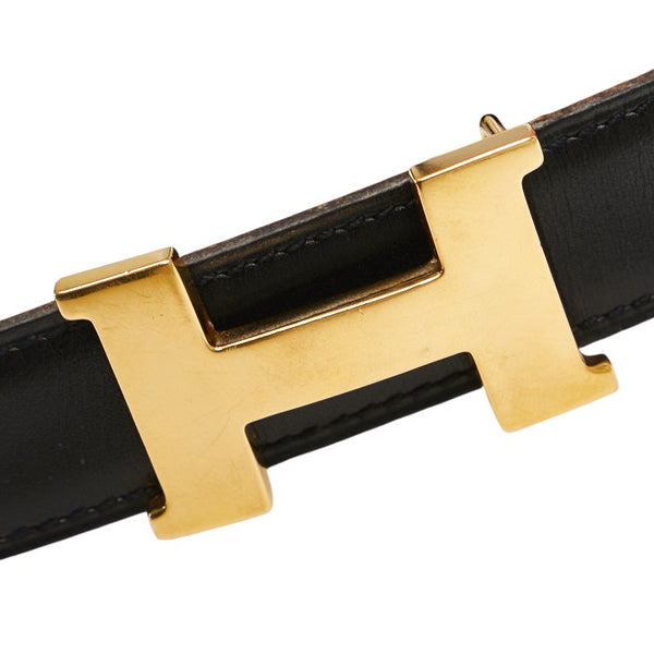 エルメス コンスタンス Hバックル ベルト サイズ:70 ブラック ブラウン レザー レディース HERMES 【中古】