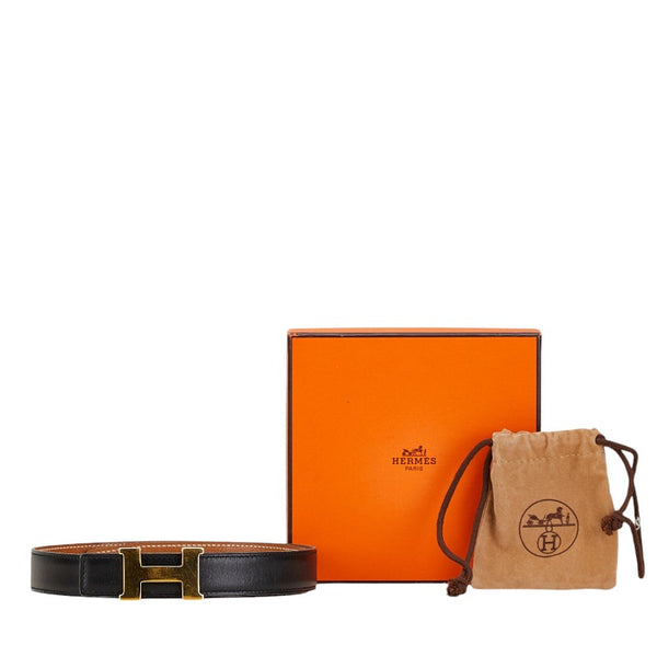 エルメス コンスタンス Hバックル ベルト サイズ:70 ブラック ブラウン レザー レディース HERMES 【中古】