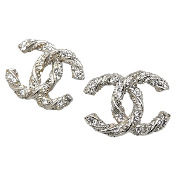 シャネル ココマーク ラインストーン ピアス シルバー メタル レディース CHANEL 【中古】