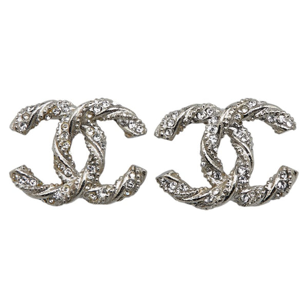 シャネル ココマーク ラインストーン ピアス シルバー メタル レディース CHANEL 【中古】