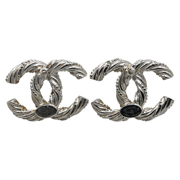 シャネル ココマーク ラインストーン ピアス シルバー メタル レディース CHANEL 【中古】