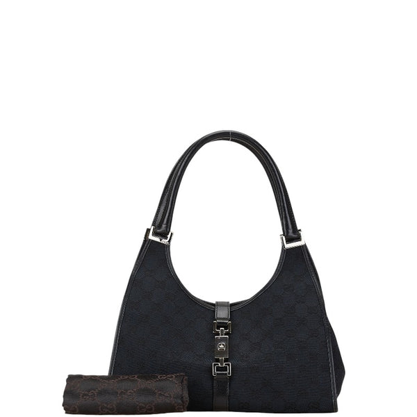 グッチ GGキャンバス ジャッキー ハンドバッグ 002 1067 002113 ブラック キャンバス レザー レディース GUCCI 【中古】