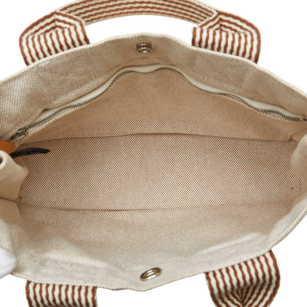 エルメス エールライントートPM ショルダーバッグ ベージュ ブラウン キャンバス レディース HERMES 【中古】