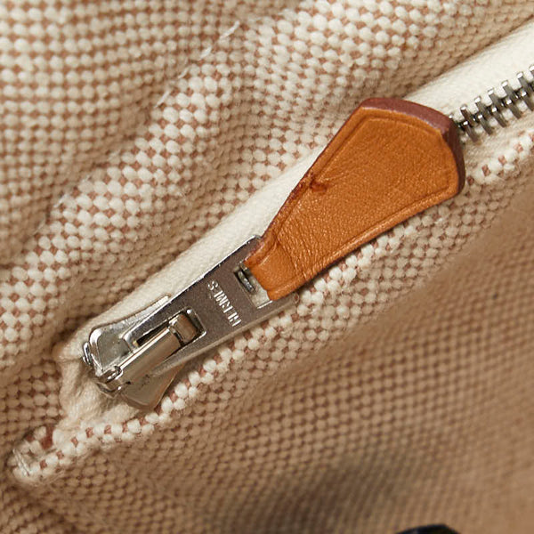 エルメス エールライントートPM ショルダーバッグ ベージュ ブラウン キャンバス レディース HERMES 【中古】