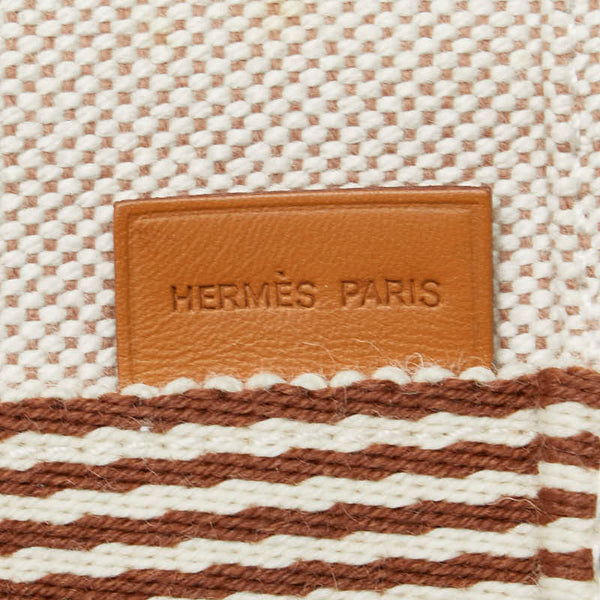 エルメス エールライントートPM ショルダーバッグ ベージュ ブラウン キャンバス レディース HERMES 【中古】