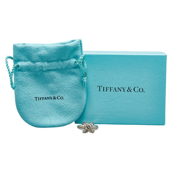 ティファニー シグネチャークロス リング 指輪 12号 SV925 シルバー K18YG イエローゴールド レディース TIFFANY&Co. 【中古】