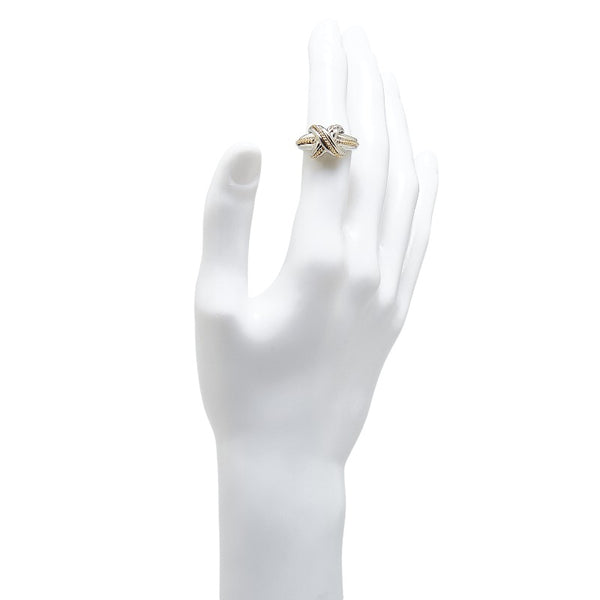 ティファニー シグネチャークロス リング 指輪 12号 SV925 シルバー K18YG イエローゴールド レディース TIFFANY&Co. 【中古】