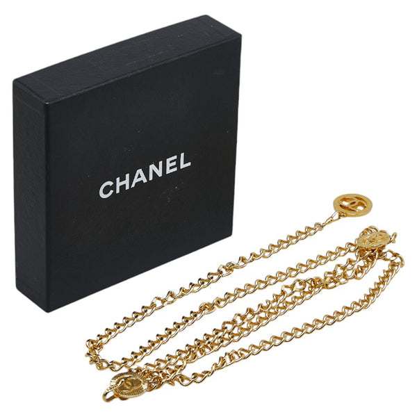 シャネル ヴィンテージ ココマーク 3連 チェーンベルト ゴールド メッキ レディース CHANEL 【中古】