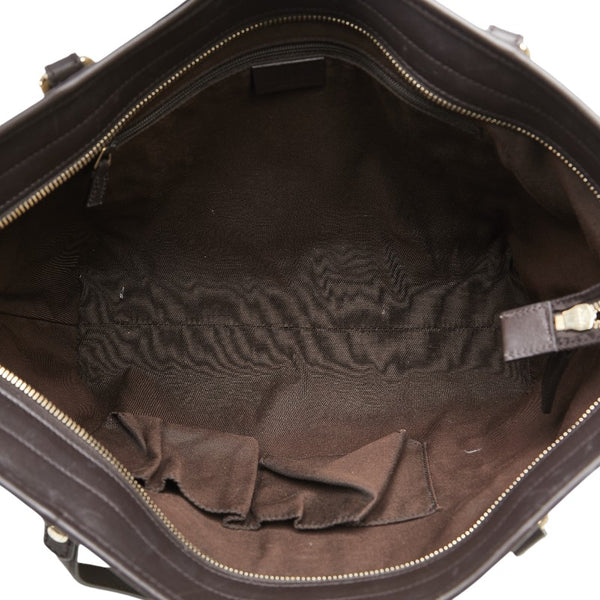 グッチ GGキャンバス トートバッグ ショルダーバッグ 2WAY 388929 ベージュ ブラウン キャンバス レザー レディース GUCCI 【中古】