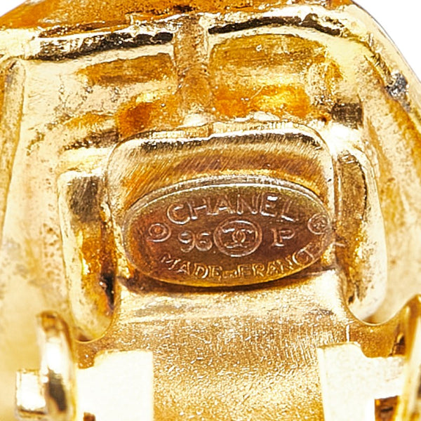 シャネル ヴィンテージ ココマーク 網目 モチーフ ハーフフープ イヤリング ゴールド メッキ レディース CHANEL 【中古】