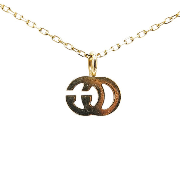 グッチ ダブルG ネックレス K18YG イエローゴールド ブルートパーズ レディース GUCCI 【中古】