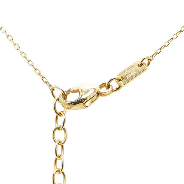 グッチ ダブルG ネックレス K18YG イエローゴールド ブルートパーズ レディース GUCCI 【中古】