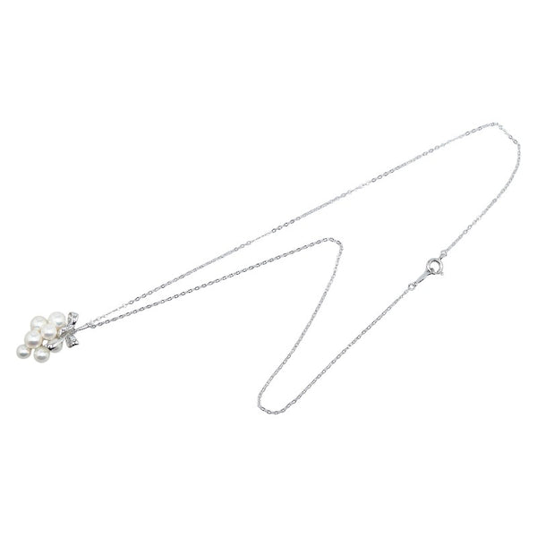 ミキモト 葡萄 ブドウ リボン モチーフ ネックレス イヤリング セット SV925 シルバー パール レディース MIKIMOTO 【中古】