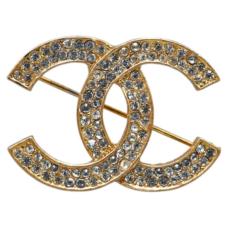 シャネル ココマーク ラインストーン ブローチ ゴールド メッキ レディース CHANEL 【中古】