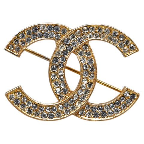 シャネル ココマーク ラインストーン ブローチ ゴールド メッキ レディース CHANEL 【中古】
