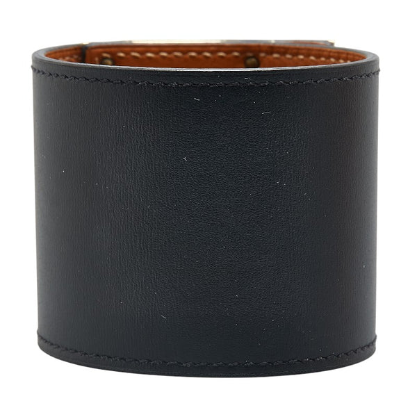 エルメス ケリードッグ バングル ブレスレット #S ブラック ゴールド レザー メッキ レディース HERMES 【中古】
