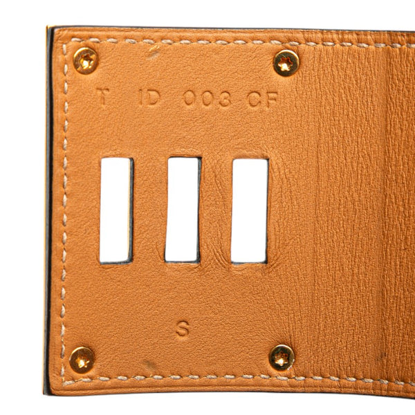 エルメス ケリードッグ バングル ブレスレット #S ブラック ゴールド レザー メッキ レディース HERMES 【中古】
