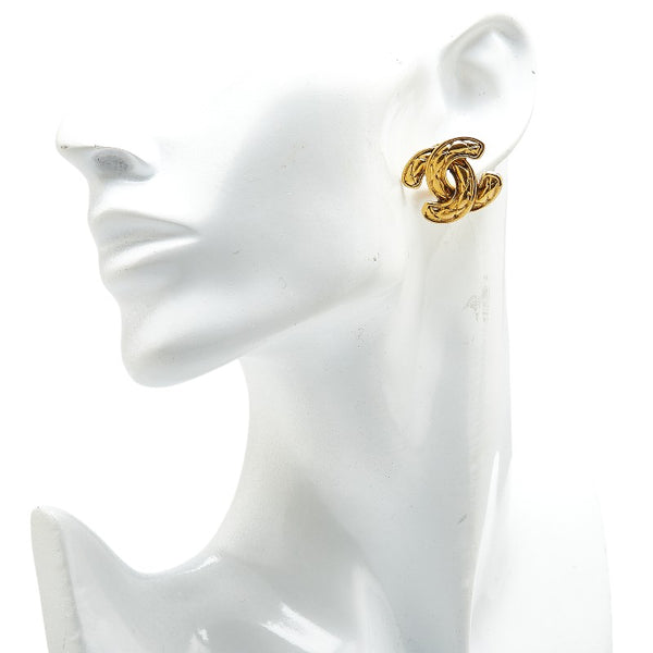 シャネル ココマーク マトラッセ イヤリング ゴールド メッキ レディース CHANEL 【中古】