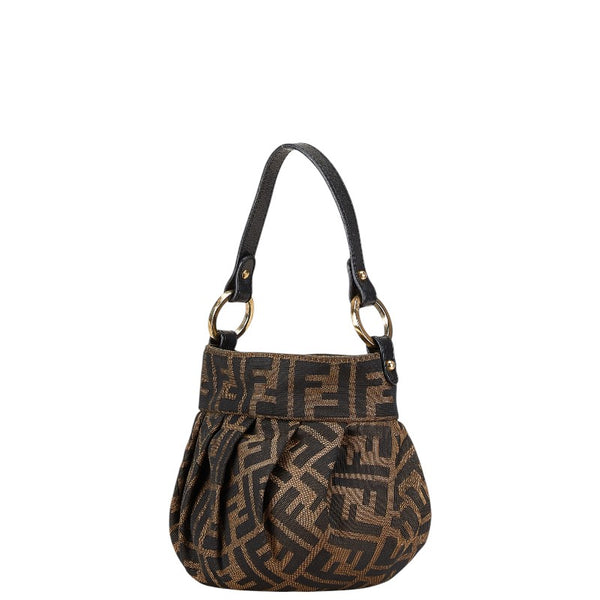 フェンディ ズッカ ミニハンドバッグ ブラウン ブラック キャンバス レザー レディース FENDI 【中古】