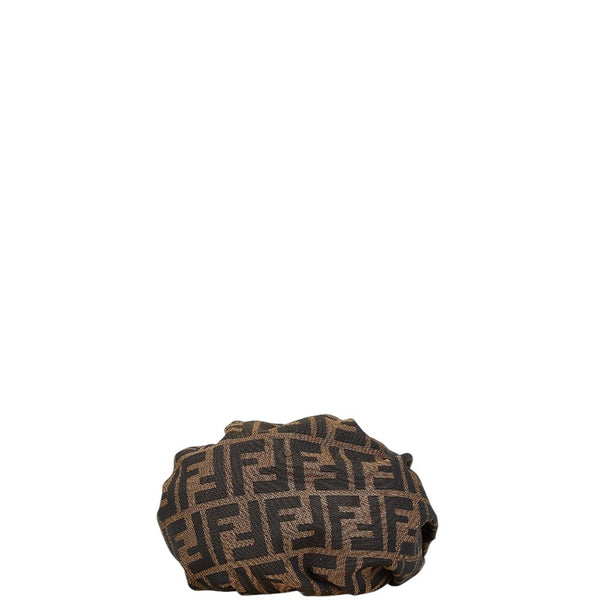 フェンディ ズッカ ミニハンドバッグ ブラウン ブラック キャンバス レザー レディース FENDI 【中古】