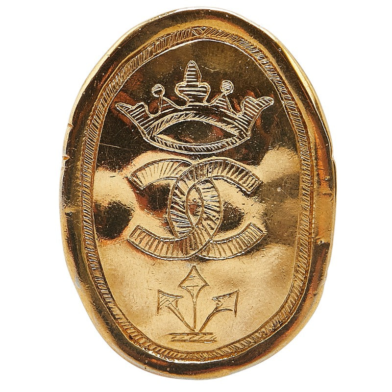 シャネル ココマーク 王冠 クラウン モチーフ ブローチ ゴールド メッキ レディース CHANEL 【中古】