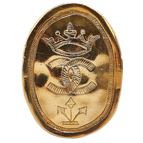 シャネル ココマーク 王冠 クラウン モチーフ ブローチ ゴールド メッキ レディース CHANEL 【中古】