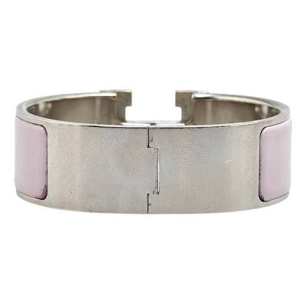 エルメス クリッククラックH GM バングル シルバー ピンク メタル レディース HERMES 【中古】