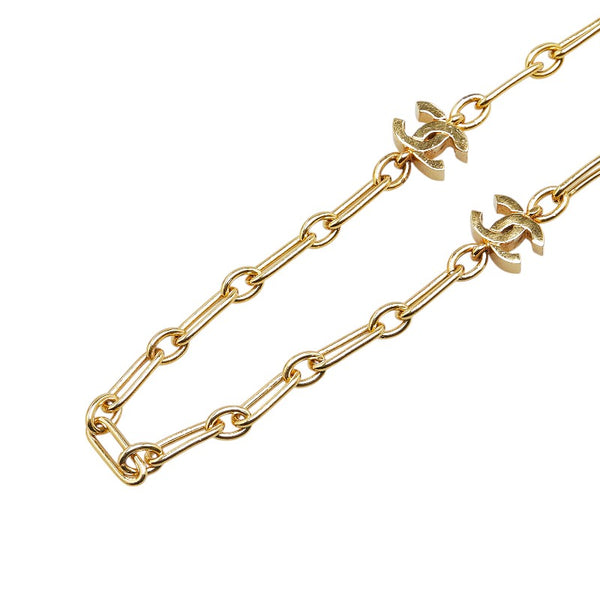 シャネル ココマーク チェーン ネックレス ゴールド メッキ レディース CHANEL 【中古】