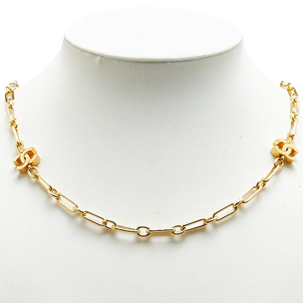 シャネル ココマーク チェーン ネックレス ゴールド メッキ レディース CHANEL 【中古】