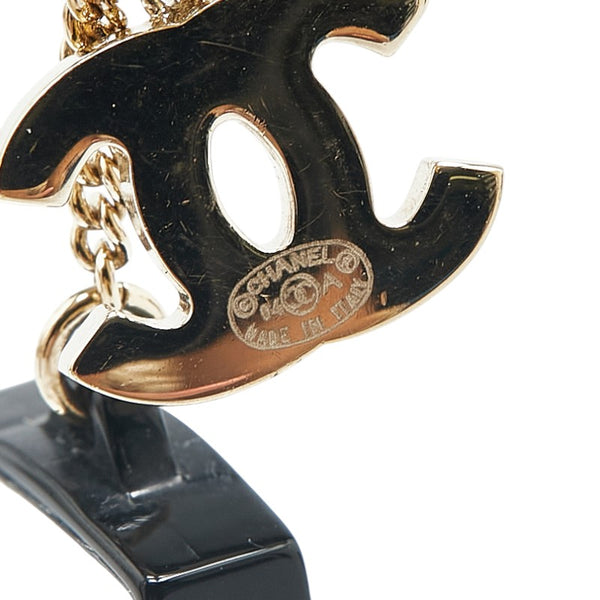 シャネル ココマーク スクエア ラインストーン ミラー スイング ピアス ゴールド ブラック マルチカラー メッキ レディース CHANEL 【中古】