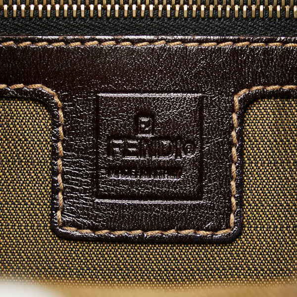 フェンディ ズッカ ワンショルダーバッグ ブラウン キャンバス レザー レディース FENDI 【中古】