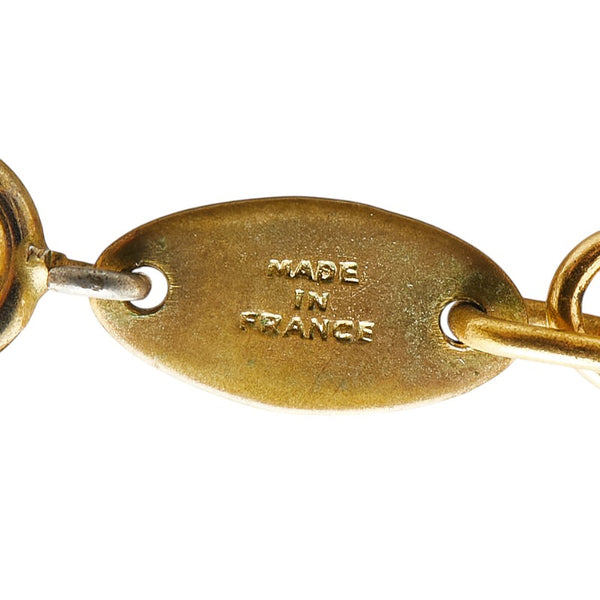 シャネル ココマーク フェイクパール チェーン ネックレス ゴールド メッキ レディース CHANEL 【中古】