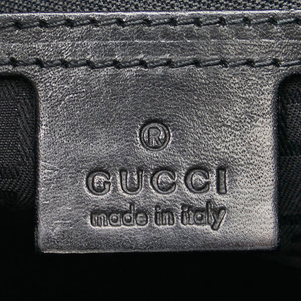 グッチ インターロッキングG ワンショルダーバッグ ハンドバッグ 114877 ブラック シルバー キャンバス レザー レディース GUCCI 【中古】