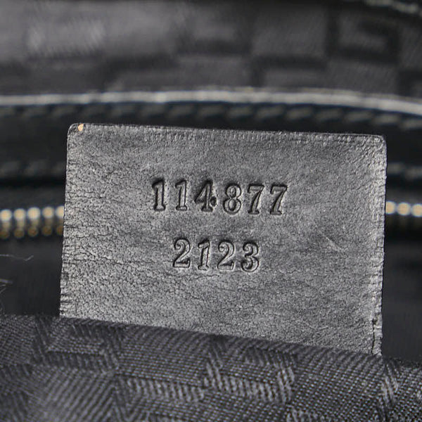 グッチ インターロッキングG ワンショルダーバッグ ハンドバッグ 114877 ブラック シルバー キャンバス レザー レディース GUCCI 【中古】