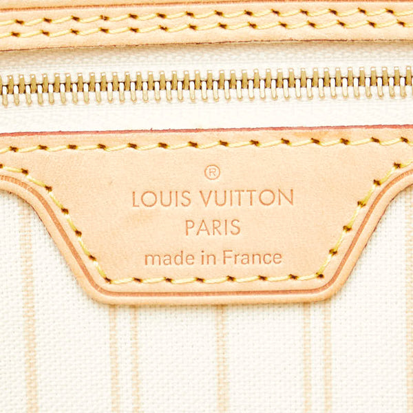 ルイ ヴィトン ダミエ アズール ネヴァーフルMM ハンドバッグ トートバッグ N41361 ホワイト PVC レザー レディース LOUIS VUITTON 【中古】