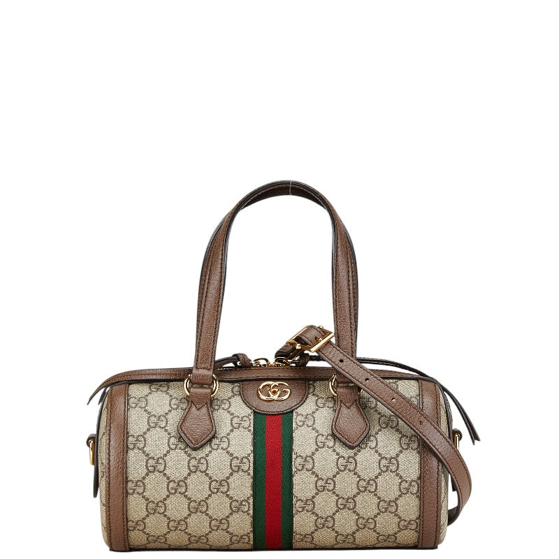 グッチ GGスプリーム オフィディア ハンドバッグ ショルダーバッグ 2WAY 602577 ブラウン ベージュ PVC レザー レディース GUCCI 【中古】