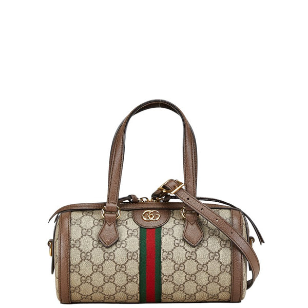 グッチ GGスプリーム オフィディア ハンドバッグ ショルダーバッグ 2WAY 602577 ブラウン ベージュ PVC レザー レディース GUCCI 【中古】
