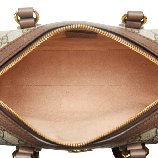 グッチ GGスプリーム オフィディア ハンドバッグ ショルダーバッグ 2WAY 602577 ブラウン ベージュ PVC レザー レディース GUCCI 【中古】