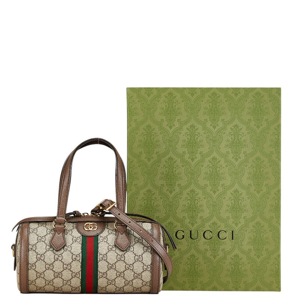 グッチ GGスプリーム オフィディア ハンドバッグ ショルダーバッグ 2WAY 602577 ブラウン ベージュ PVC レザー レディース GUCCI 【中古】