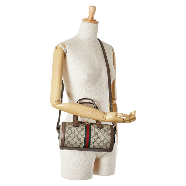 グッチ GGスプリーム オフィディア ハンドバッグ ショルダーバッグ 2WAY 602577 ブラウン ベージュ PVC レザー レディース GUCCI 【中古】