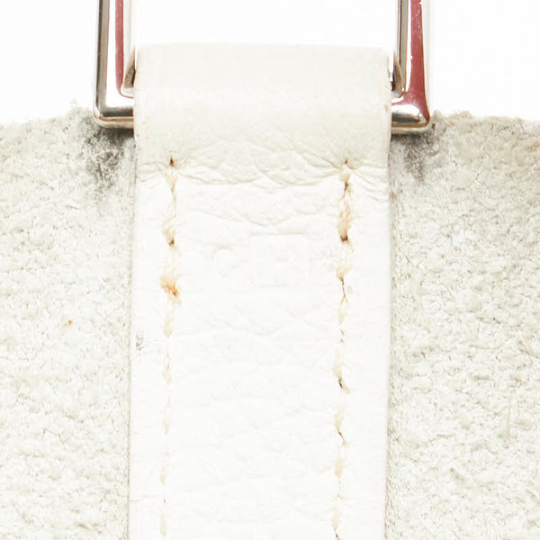 エルメス ピコタンPM ハンドバッグ ホワイト レッド トワルシェブロン レディース HERMES 【中古】